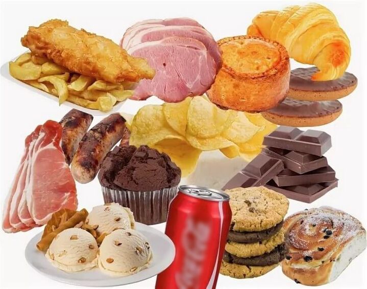 Alimentos nocivos prohibidos durante o proceso de perda de peso